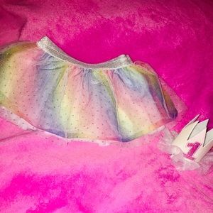 Baby’s 1st birthday crown and tutu set.